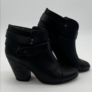 Rag & Bone New York Harrow Black Leather Ankle Boots (Women’s Size 36.5)